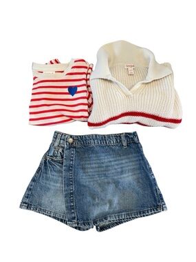 Bundle OF Girls Clothes Skort Sweater Top